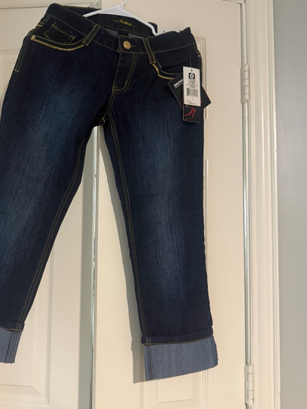 South Pole Registered trademark Est 1991 Dark Blue Cuffed Cropped Jeans size 3